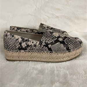 Steve Madden Prisila Platform Shoes Espadrille Faux Leather Snakeskin Size 7